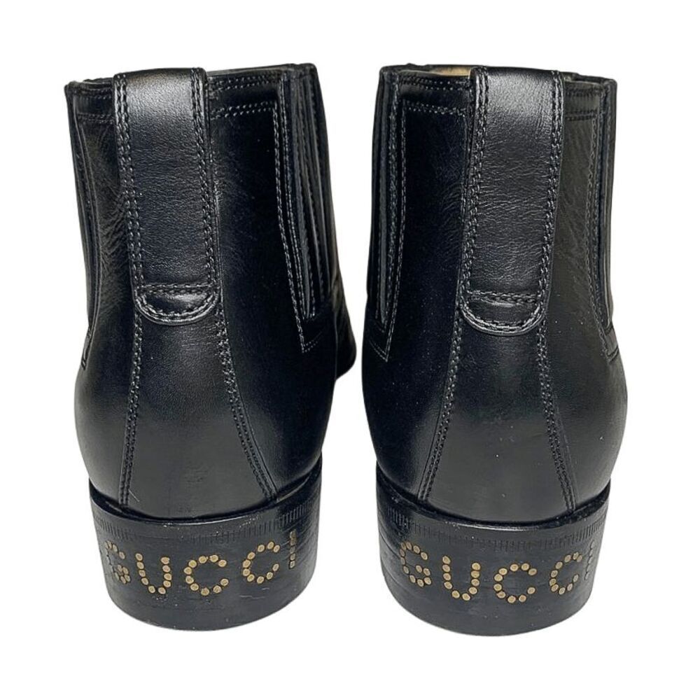 Gucci Interlocking G Logo Perforated Brogue Ankle Boot EU 37.5 US 7.5 Leather - Picture 8 of 11